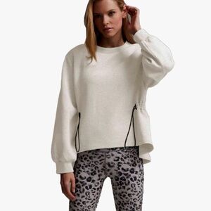 Varley Off-White Drawstring Pullover Sweatshirt